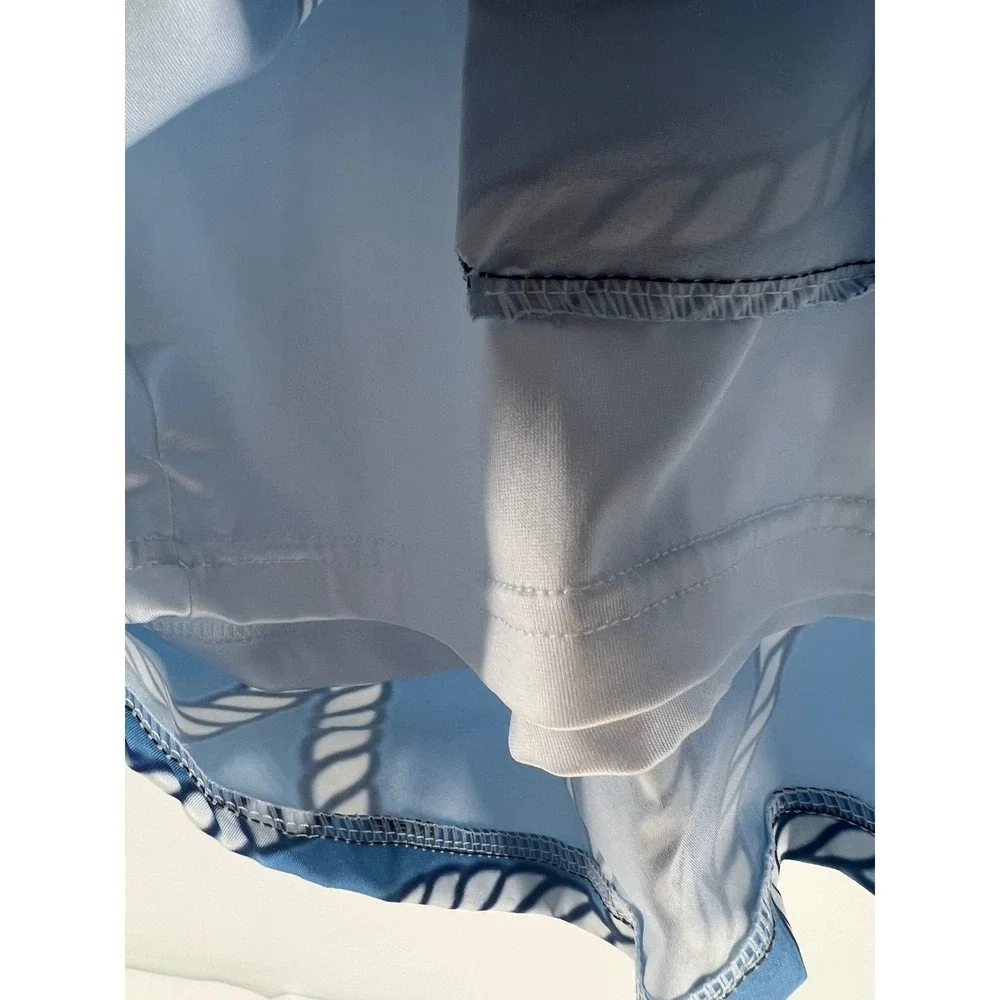 Ouku Men's 3XL Blue Rope‎ Print Swim Trunks Elastic Waist Drawstring Lined New